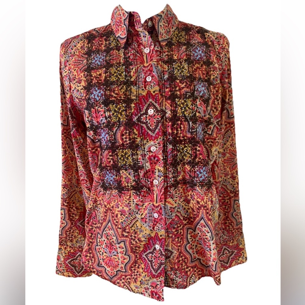 Robert Graham Red and Brown Paisley Shirt